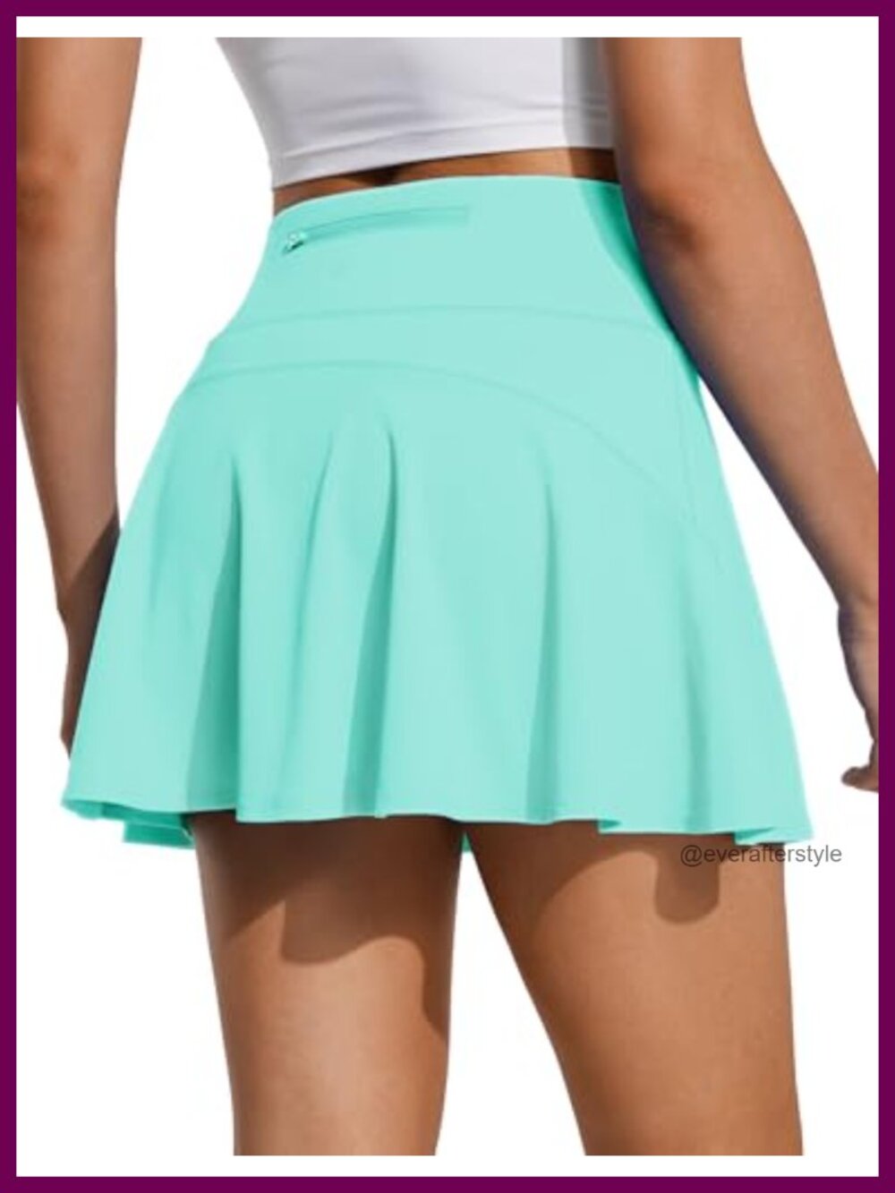 UPF 50+ Flowy Tennis Skirt with Built-in Shorts & Pockets